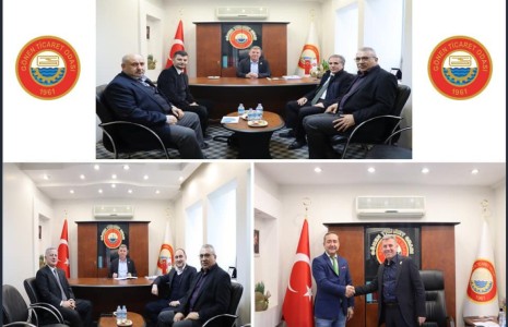 Odamız Yönetim Kurulu Başkanı İsmail MUTLU, Meclis Başkanı Yusuf ÇETİNKAYA ve yöneticilerine hayırlı olsun ziyareti