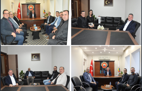 Odamız Yönetim Kurulu Başkanı İsmail MUTLU, Meclis Başkanı Yusuf ÇETİNKAYA ve yöneticilerine hayırlı olsun ziyaretleri